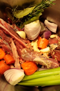 the makings of a duck stock 